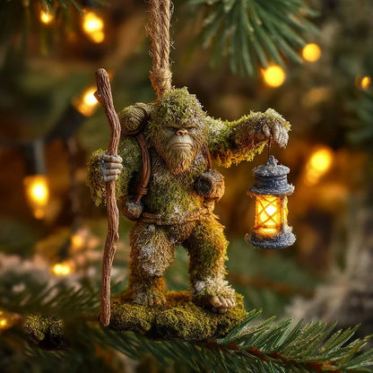 🎄👣 Bigfoot Christmas Ornament – Myth Meets Holiday Magic 🌟