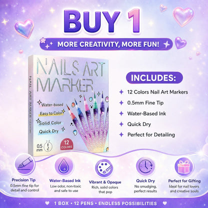 ⏳ LAST DAY SALE 50% OFF! 🎁12 Colors Nail Art Pens Set🎨💅