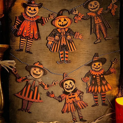 Vintage Halloween Wooden Wall Hanging Set