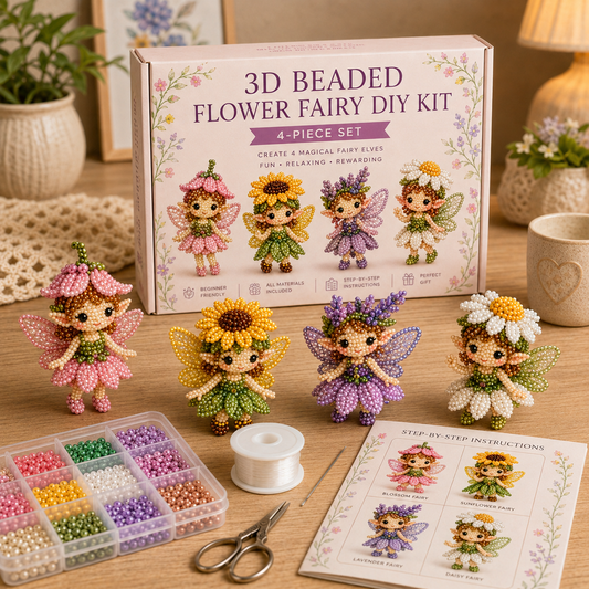 3D Beaded Magical Elf DIY Kit – Cute Fantasy Craft Collectibles