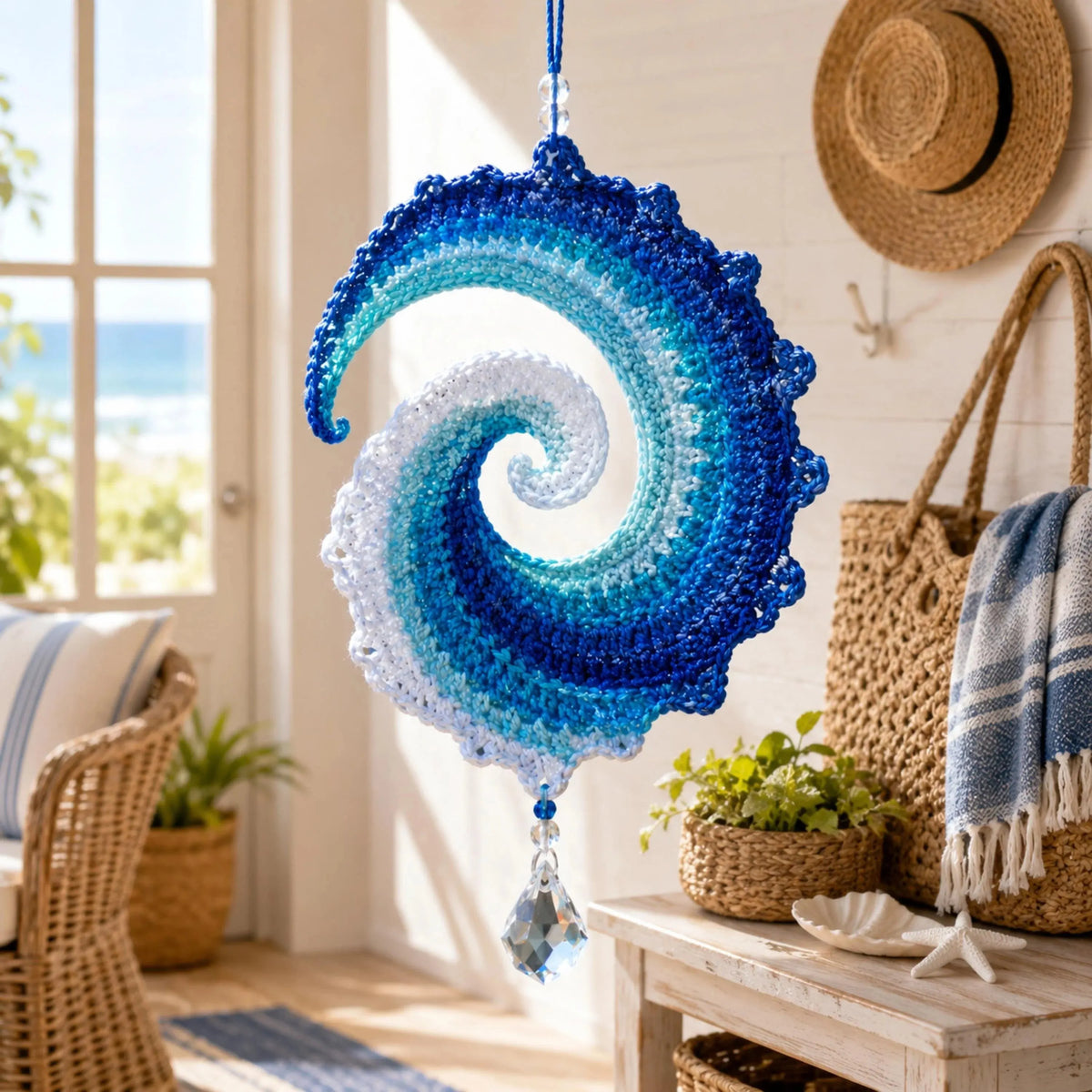 🔥Last Day 49% OFF - 🌊🧵Ocean Wave Crochet Wind Spinner Diy Kit