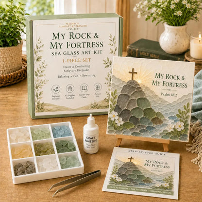 💥 LAST DAY 49% OFF - ✝️ Psalms of Comfort & Strength Sea Glass Art Kit