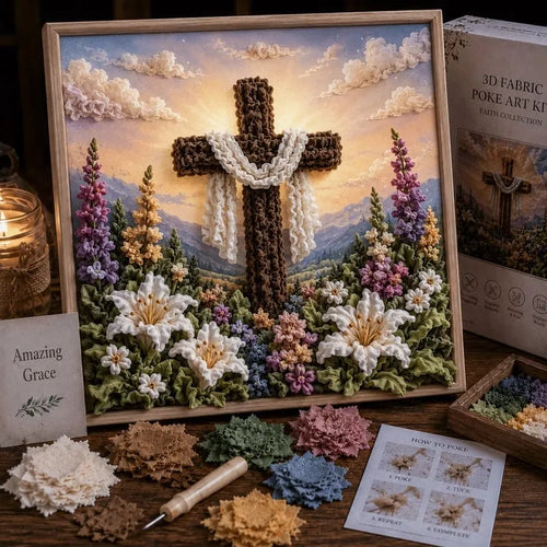 🔥 Last Day 49% OFF - ✝️3D Christian Fabric Poke Art Kit(📦Buy 2 Free Shipping)