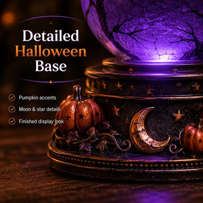 🎃Halloween Raven Crystal Ball Lighted Decor👻