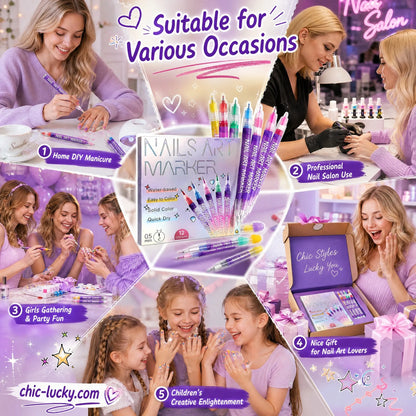 ⏳ LAST DAY SALE 50% OFF! 🎁12 Colors Nail Art Pens Set🎨💅