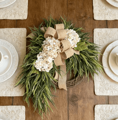 🐣Easter Sale Rustic Bohemian Wreath🌿 – Double-Sided Door Hanging with Linen Bow & Greenery