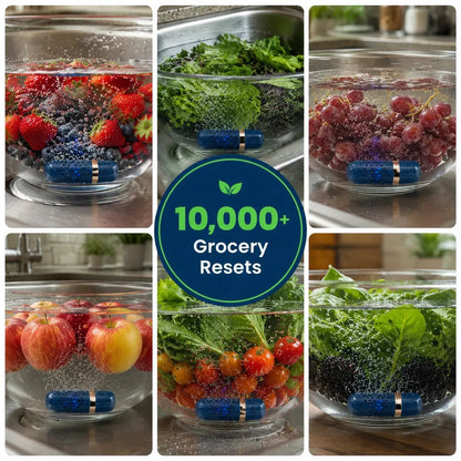 Portable Fruit & Vegetable Cleaner | Wash Away Pesticide Residue, Wax & Bacteria